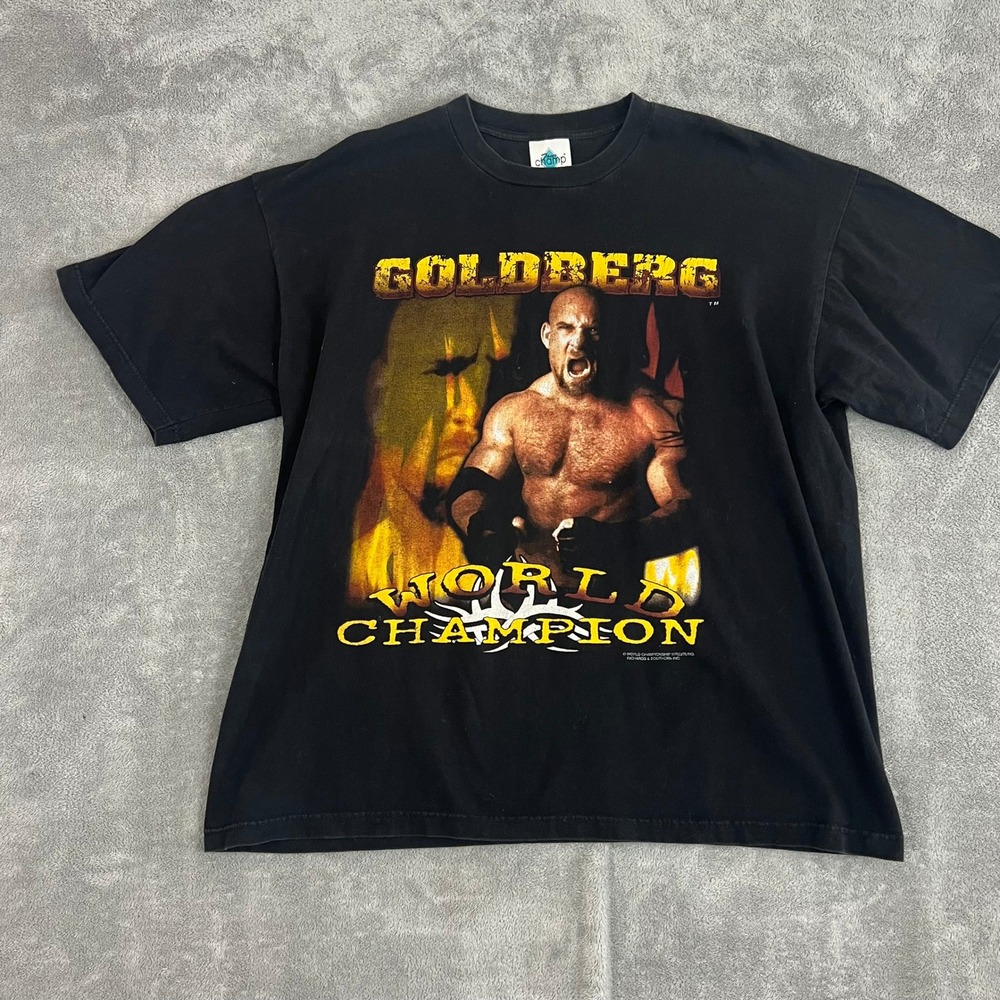 Vintage 90's WCW‎ Goldberg World Champion T-Shirt Mens XL Wrestling